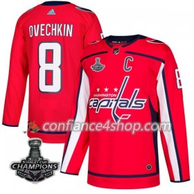 Adidas Maillot de Hockey Washington Capitals Alex Ovechkin 8 Rouge 2018 Stanley Cup Champions Authentic - Homme